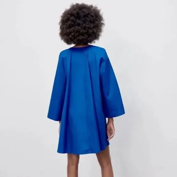 ZARA VOLUMINOUS MINI DRESS - Picture 6 of 9